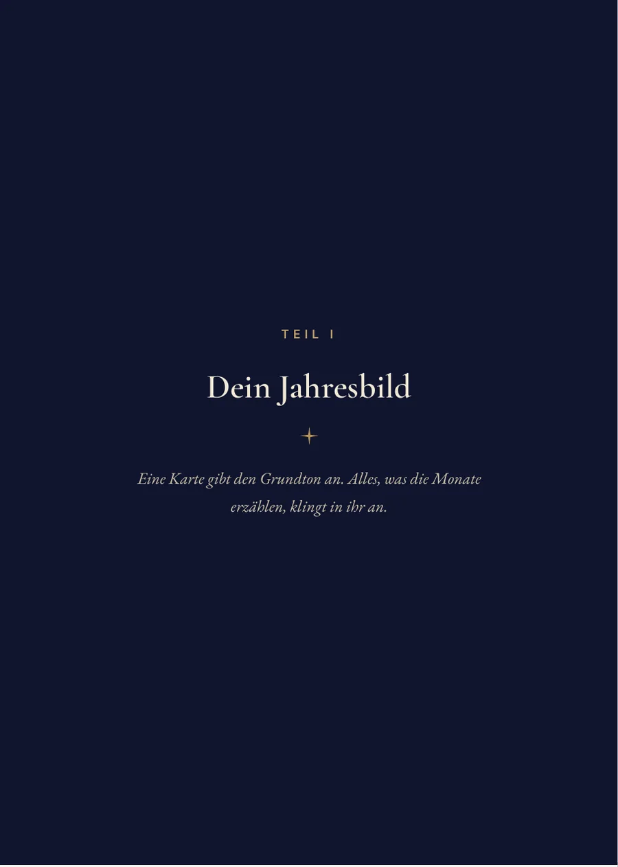 Tarot-Jahreslegung – Trennseite Teil I