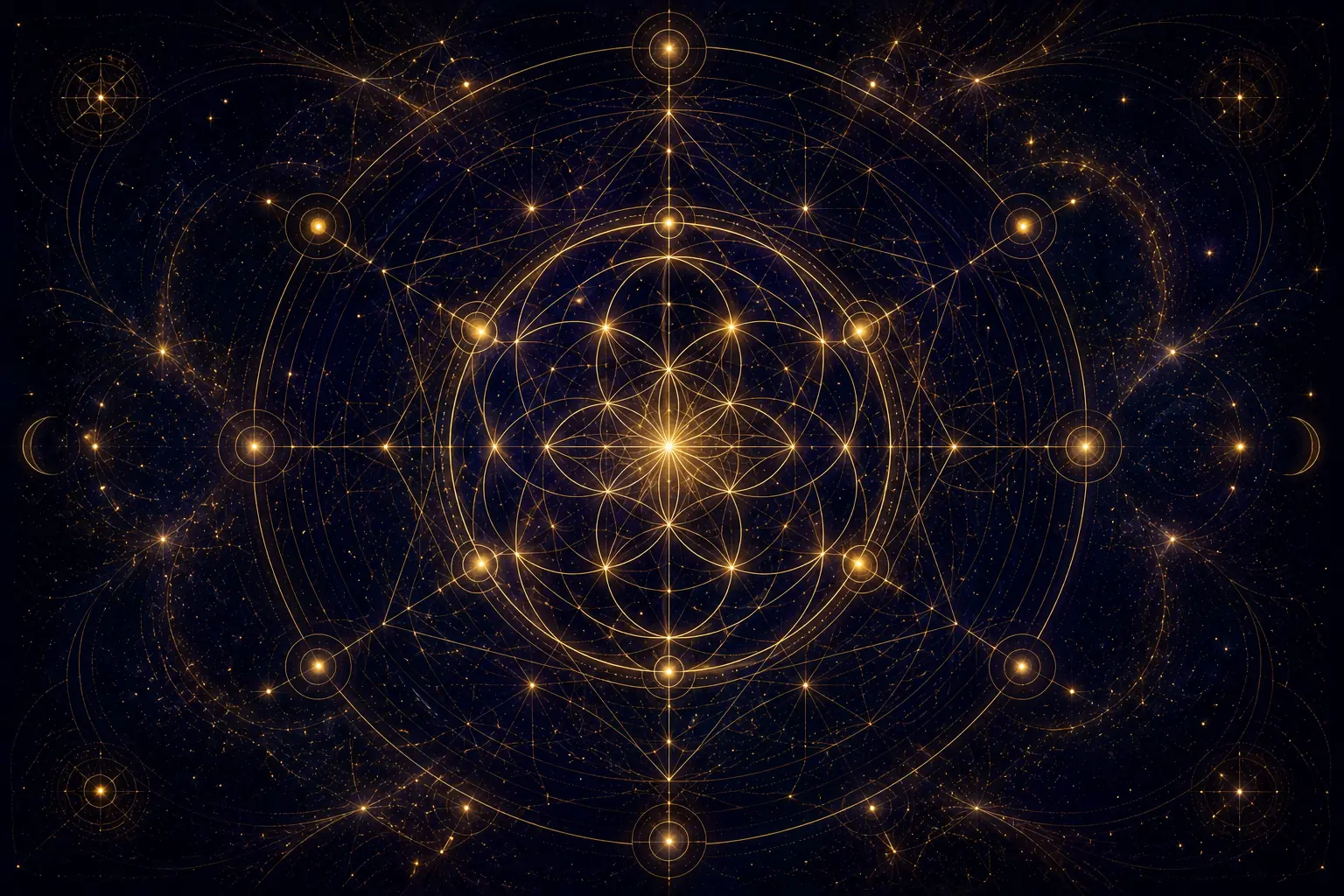Goldene Zahlen und Sterne an einem nächtlichen Himmel