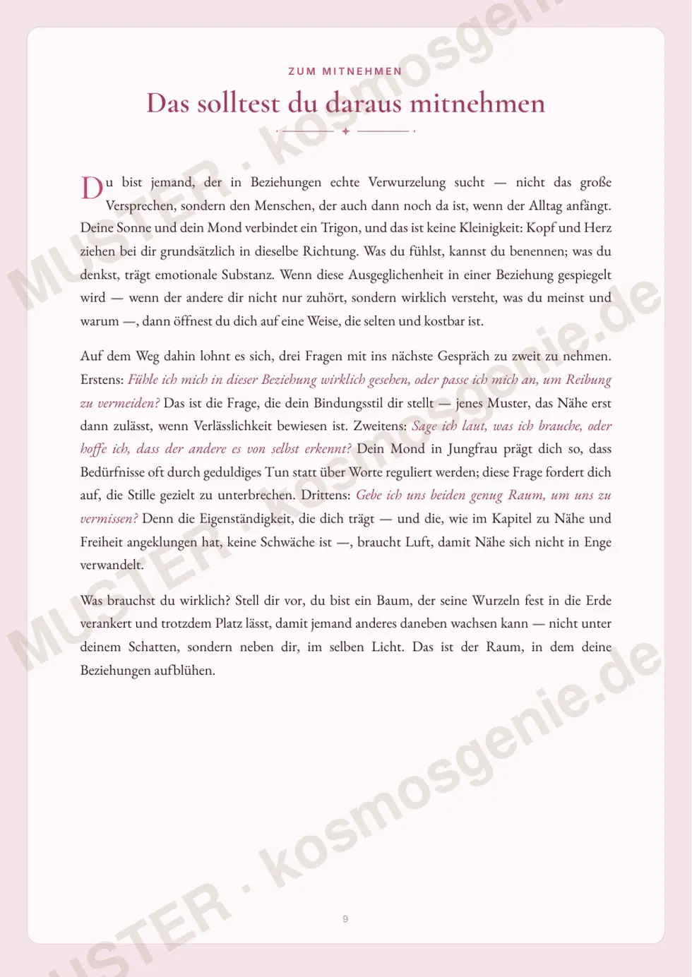 Astro Bite „Dein Beziehungstyp“ - Seite „Das solltest du daraus mitnehmen“