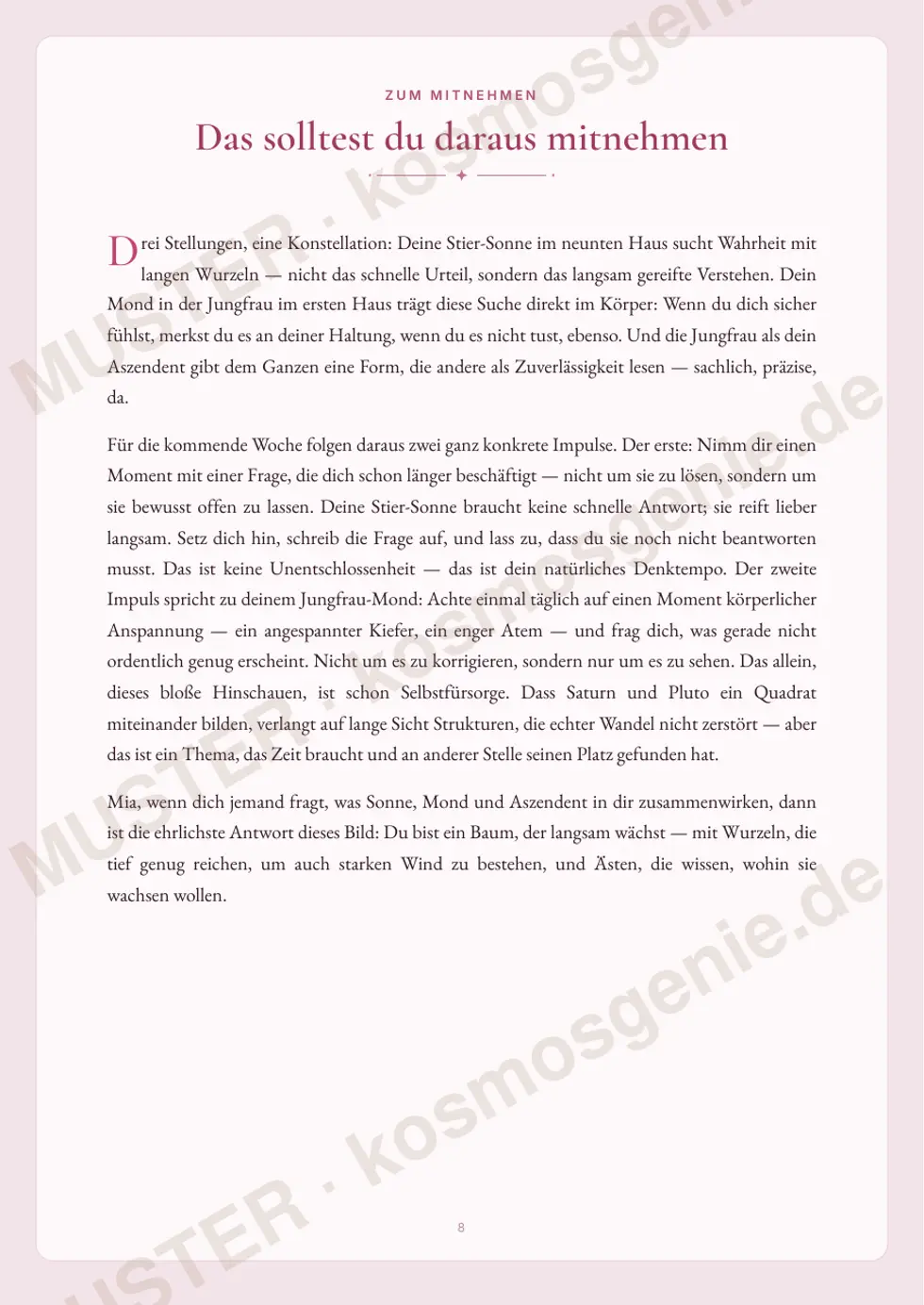 Astro Bite „Deine Big Three“ - Seite „Das solltest du daraus mitnehmen“