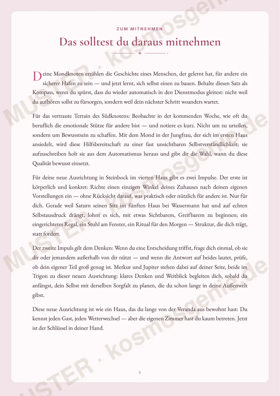 Astro Bite „Deine karmische Richtung“ - Seite „Das solltest du daraus mitnehmen“