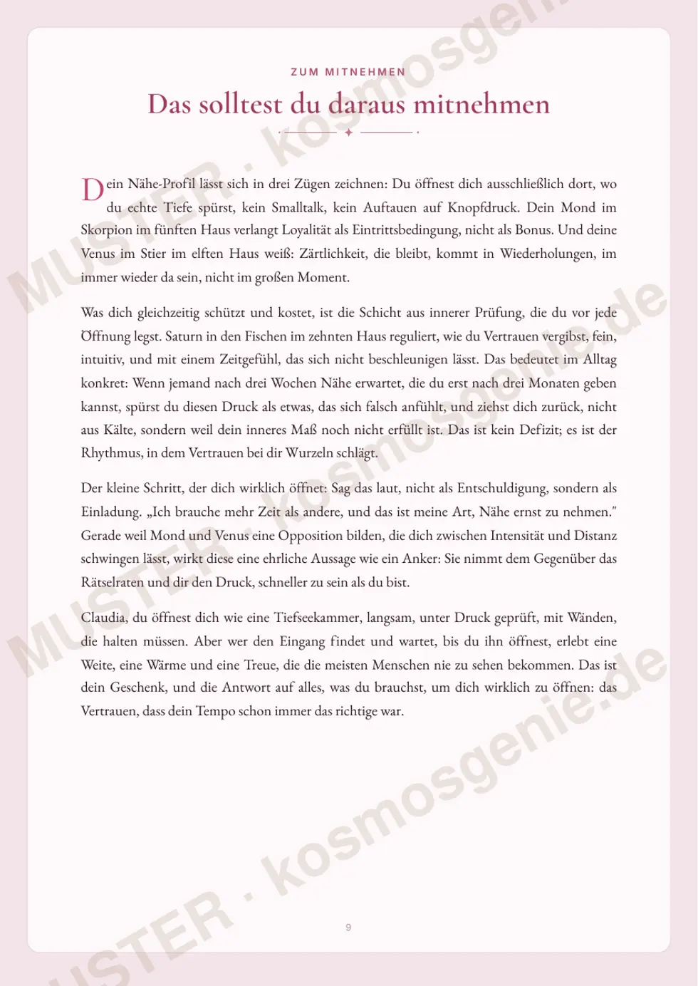 Astro Bite „Nähe und Intimität“ - Seite „Das solltest du daraus mitnehmen“