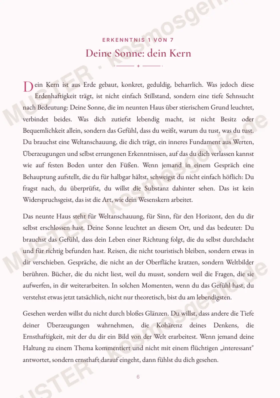 Astro Bite Premium „Deine Big Three“ - erste Seite einer persönlichen Erkenntnis