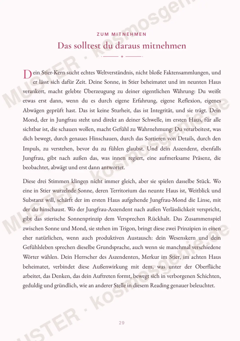 Astro Bite Premium „Deine Big Three“ - Seite „Das solltest du daraus mitnehmen“