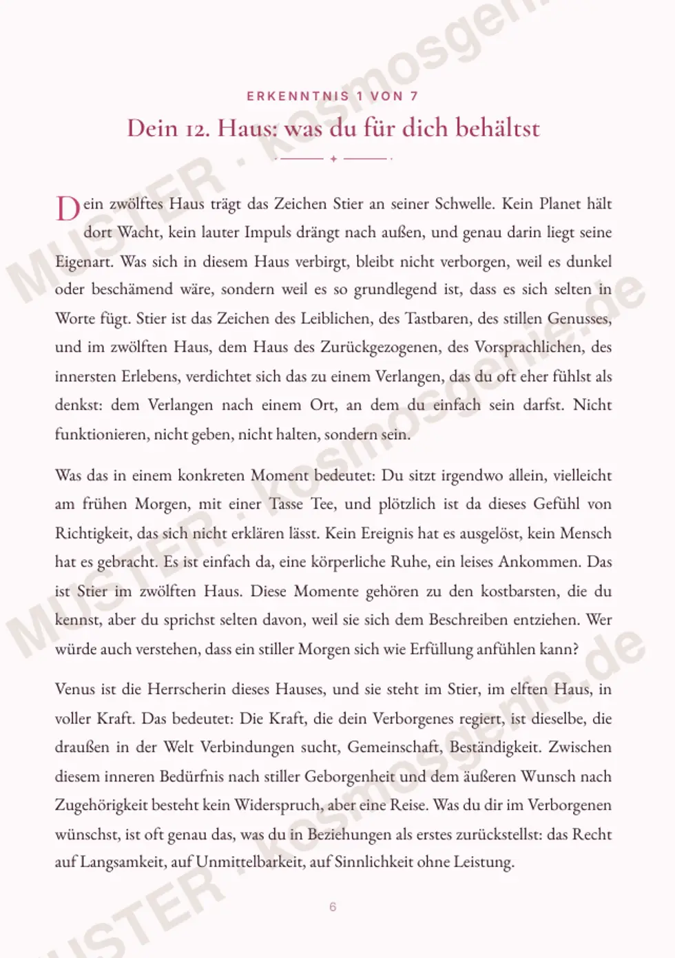 Astro Bite Premium „Deine geheimen Wünsche“ - erste Seite einer persönlichen Erkenntnis