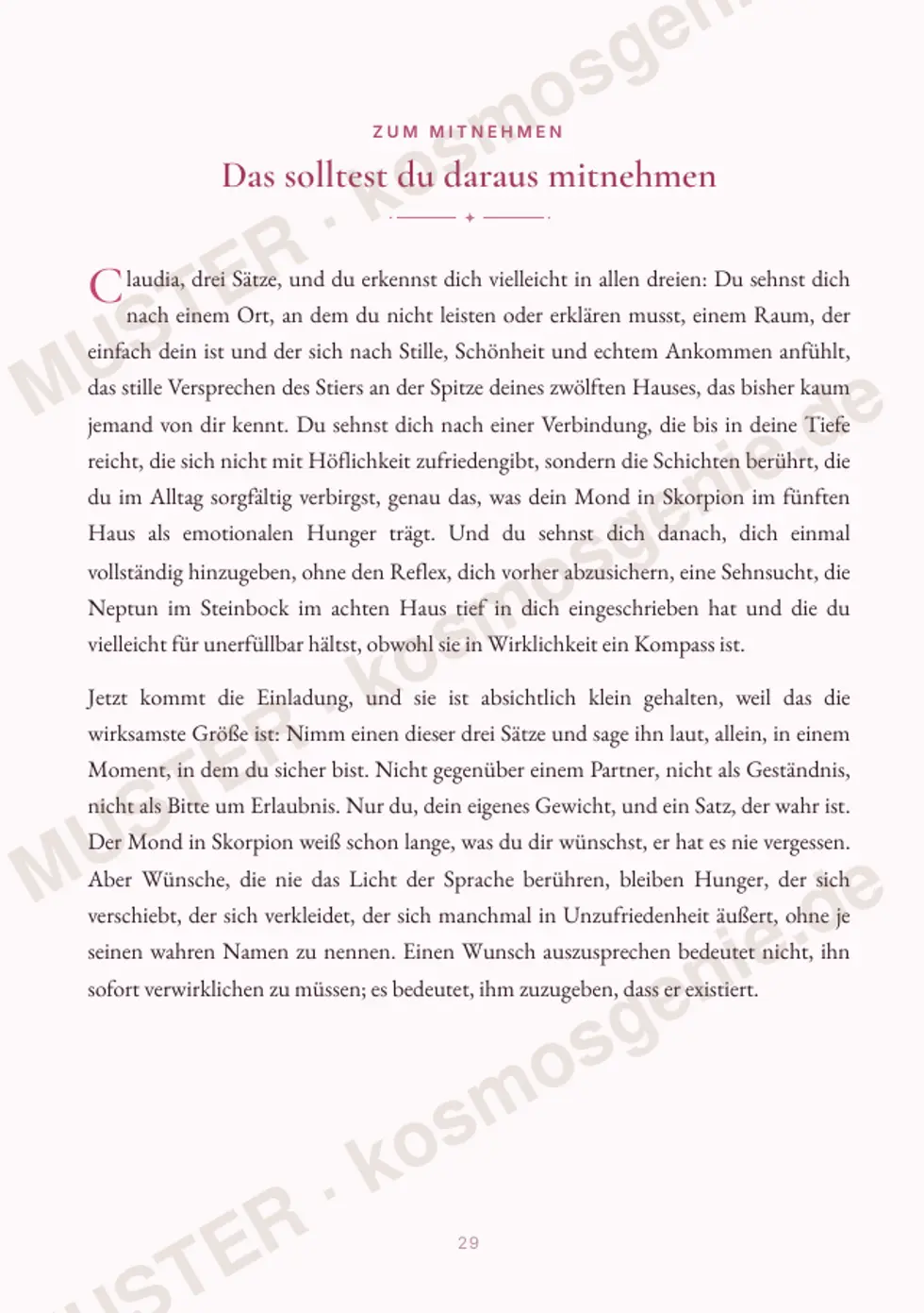 Astro Bite Premium „Deine geheimen Wünsche“ - Seite „Das solltest du daraus mitnehmen“