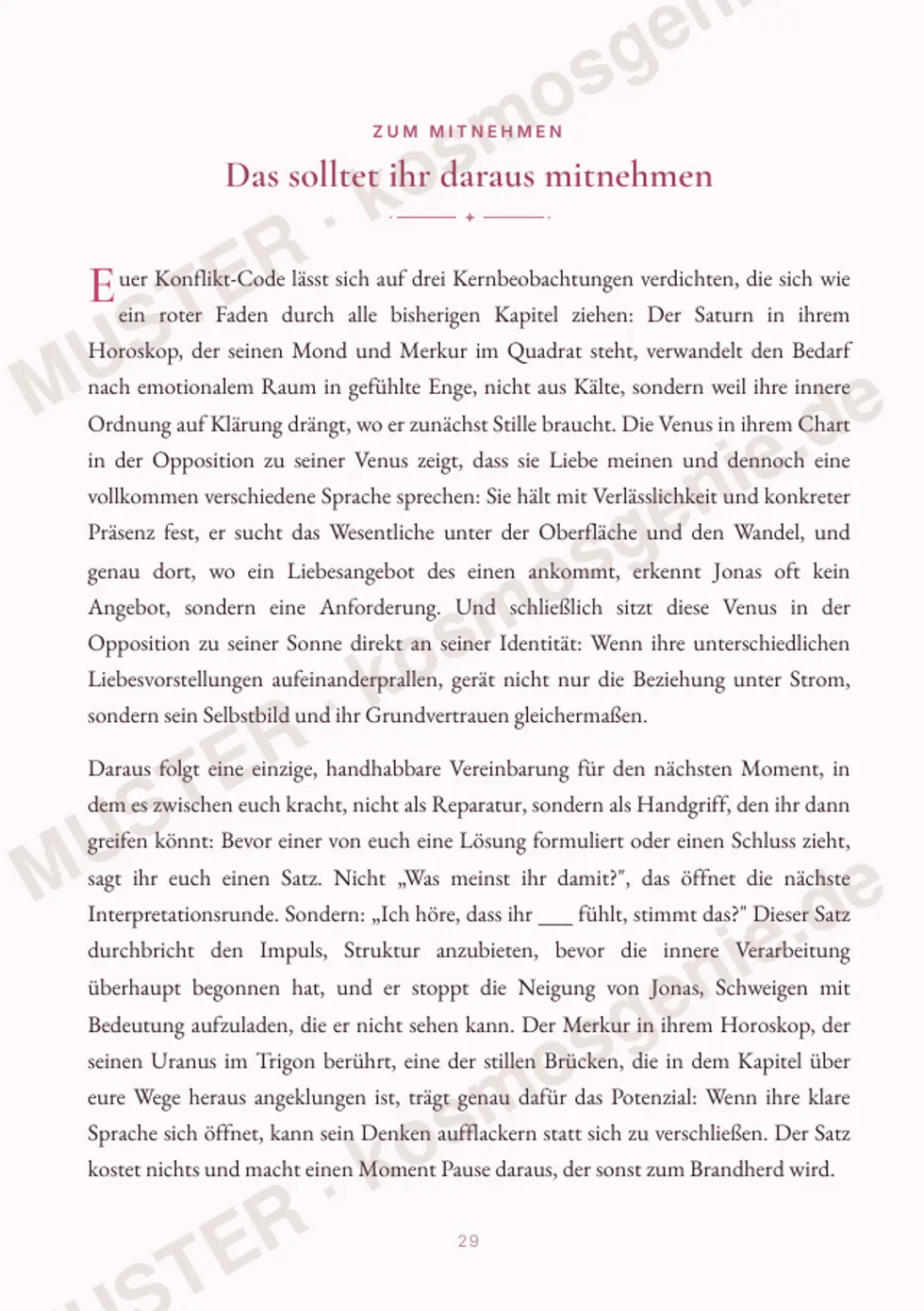 Astro Bite Premium „Euer Konflikt-Code“ - Seite „Das solltest du daraus mitnehmen“