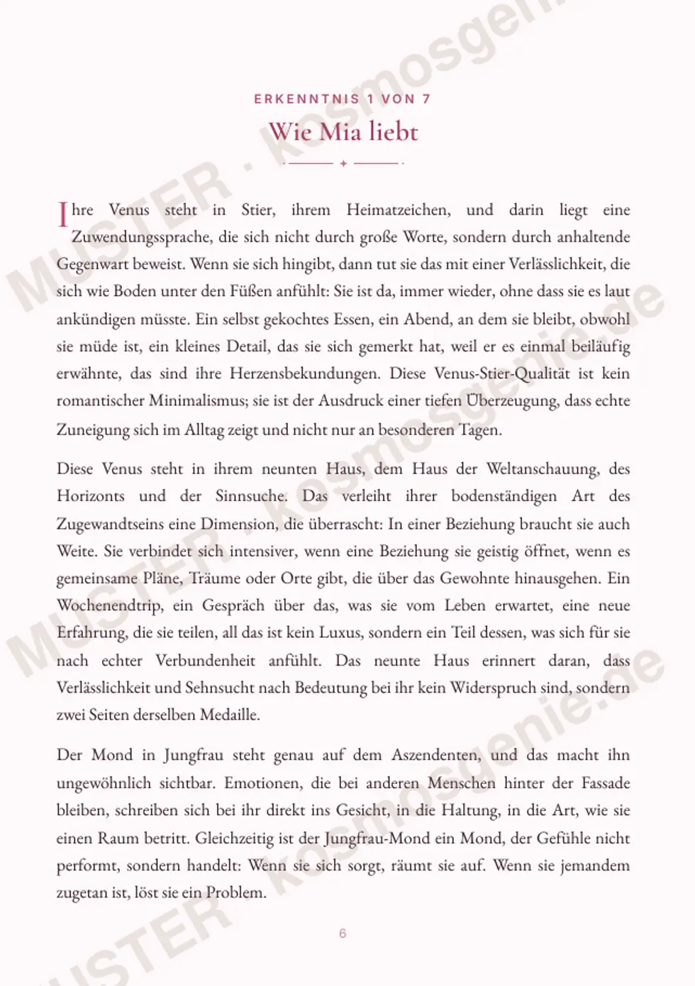 Astro Bite Premium „Eure Liebessprache“ - erste Seite einer persönlichen Erkenntnis