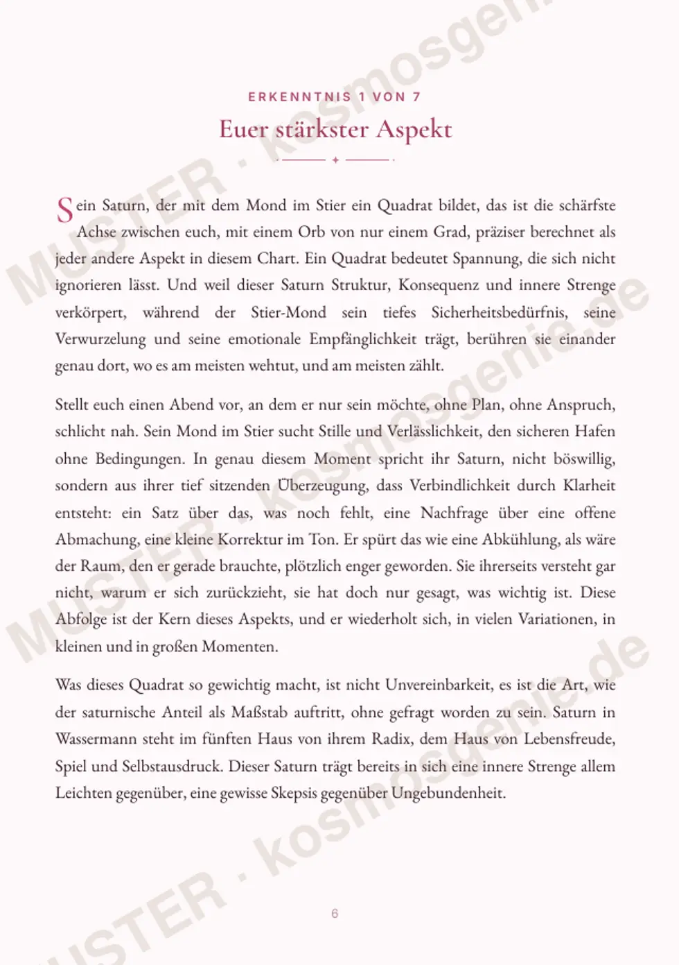 Astro Bite Premium „Eure stärkste Verbindung“ - erste Seite einer persönlichen Erkenntnis
