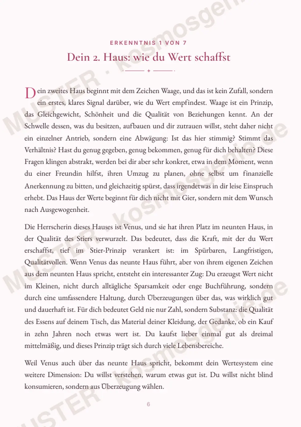Astro Bite Premium „Dein Geld-Code“ - erste Seite einer persönlichen Erkenntnis