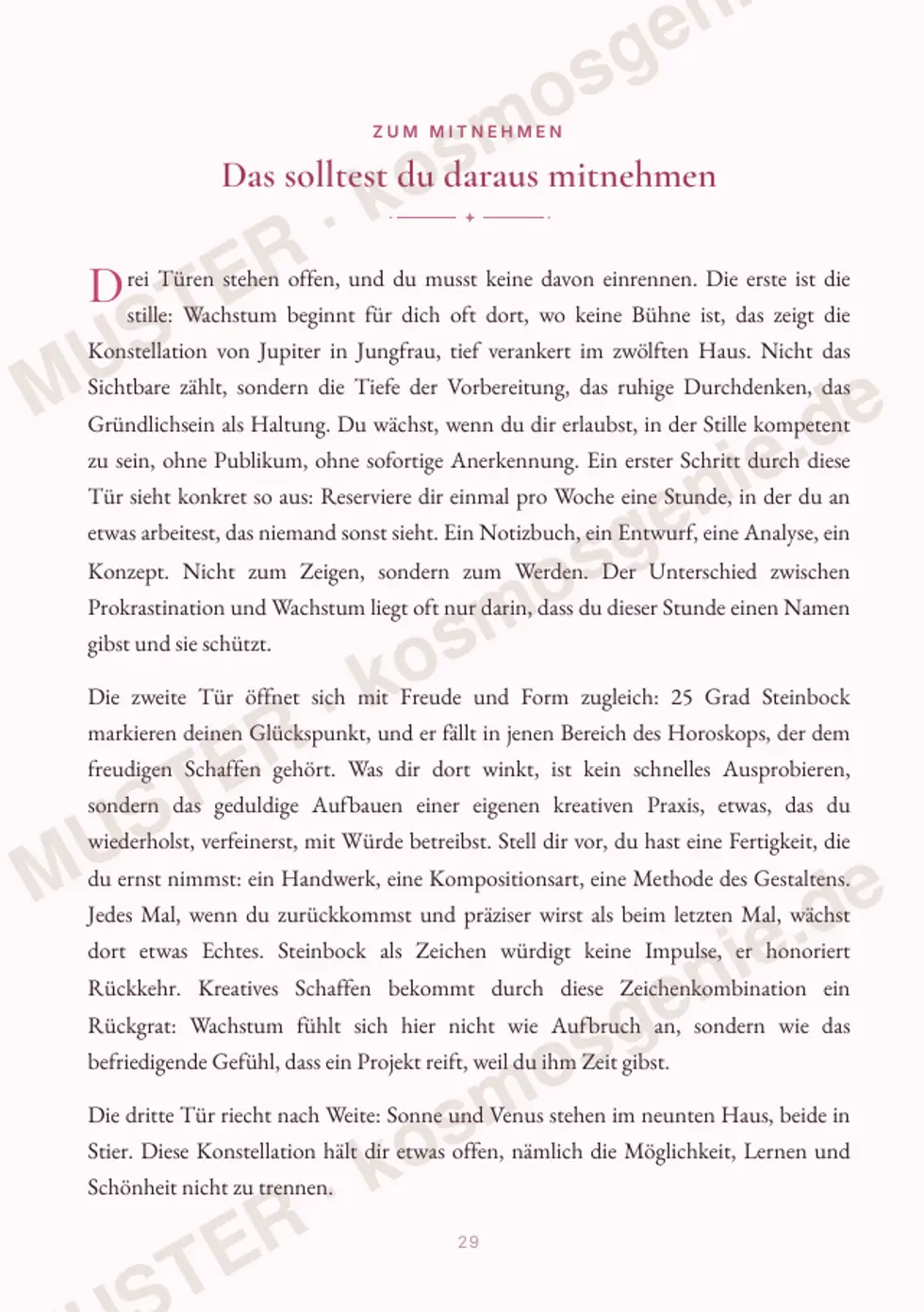 Astro Bite Premium „Dein Glückspunkt“ - Seite „Das solltest du daraus mitnehmen“