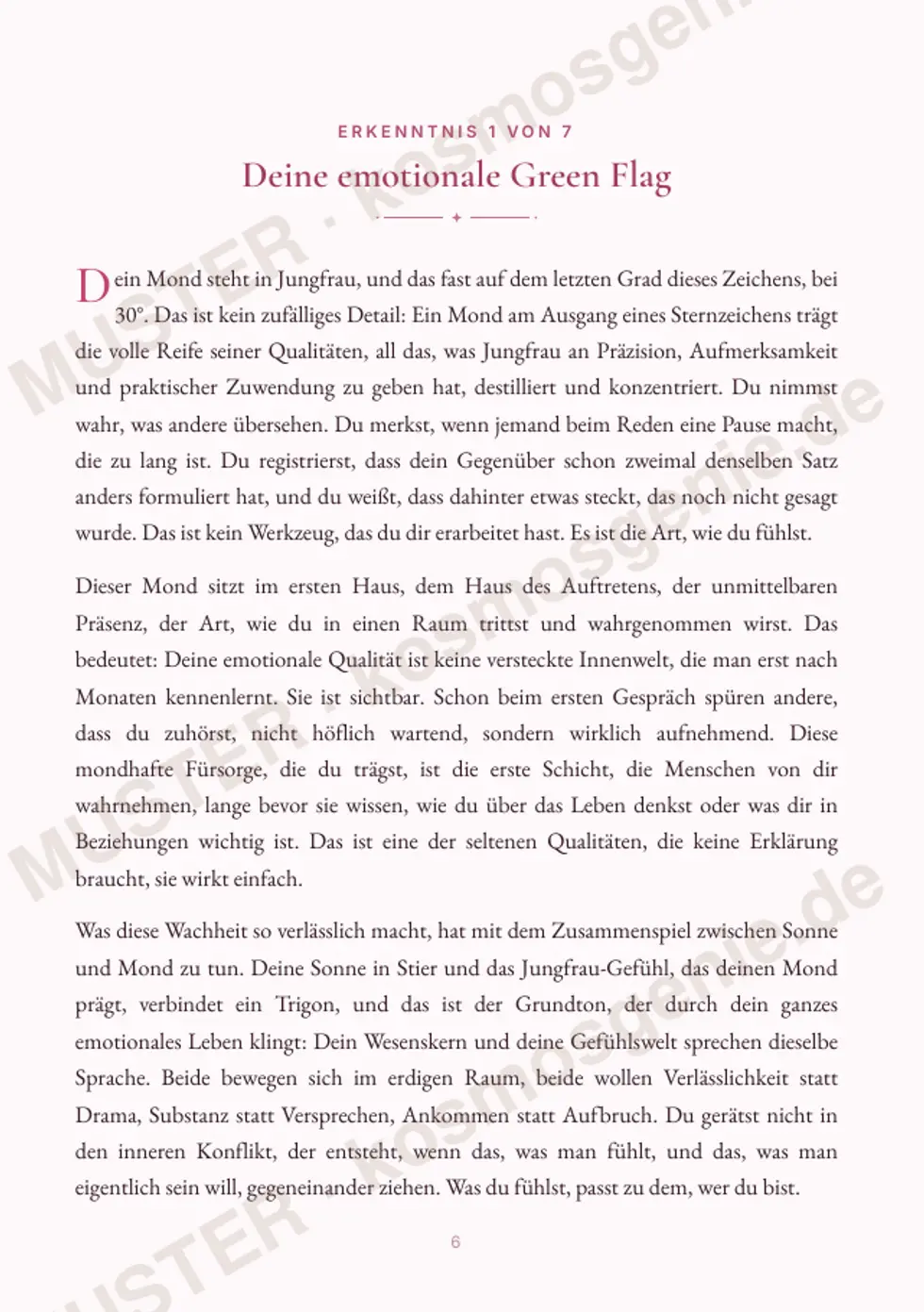 Astro Bite Premium „Deine Green Flags“ - erste Seite einer persönlichen Erkenntnis