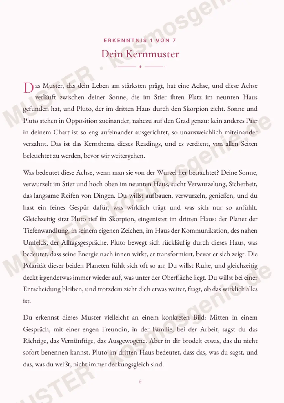 Astro Bite Premium „Deine größte Herausforderung“ - erste Seite einer persönlichen Erkenntnis