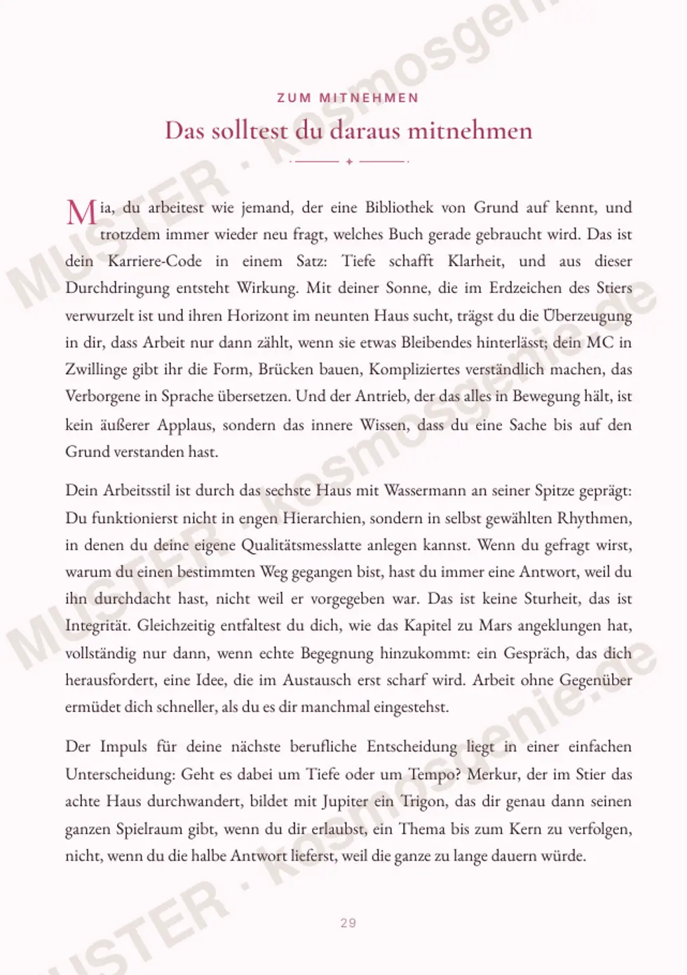 Astro Bite Premium „Dein Karriere-Code“ - Seite „Das solltest du daraus mitnehmen“