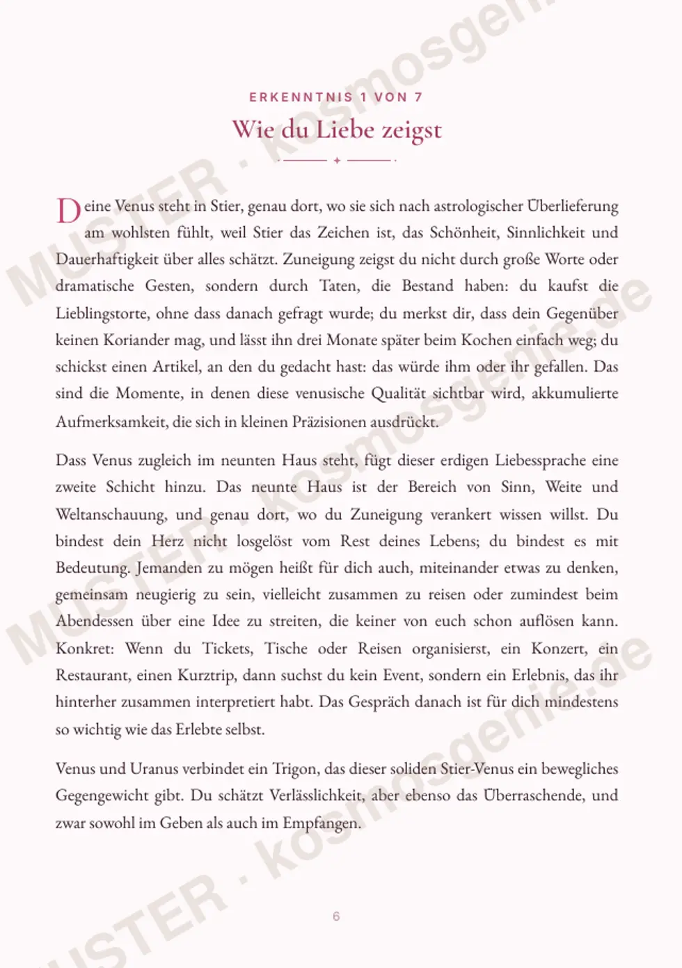 Astro Bite Premium „Deine Liebessprache“ - erste Seite einer persönlichen Erkenntnis