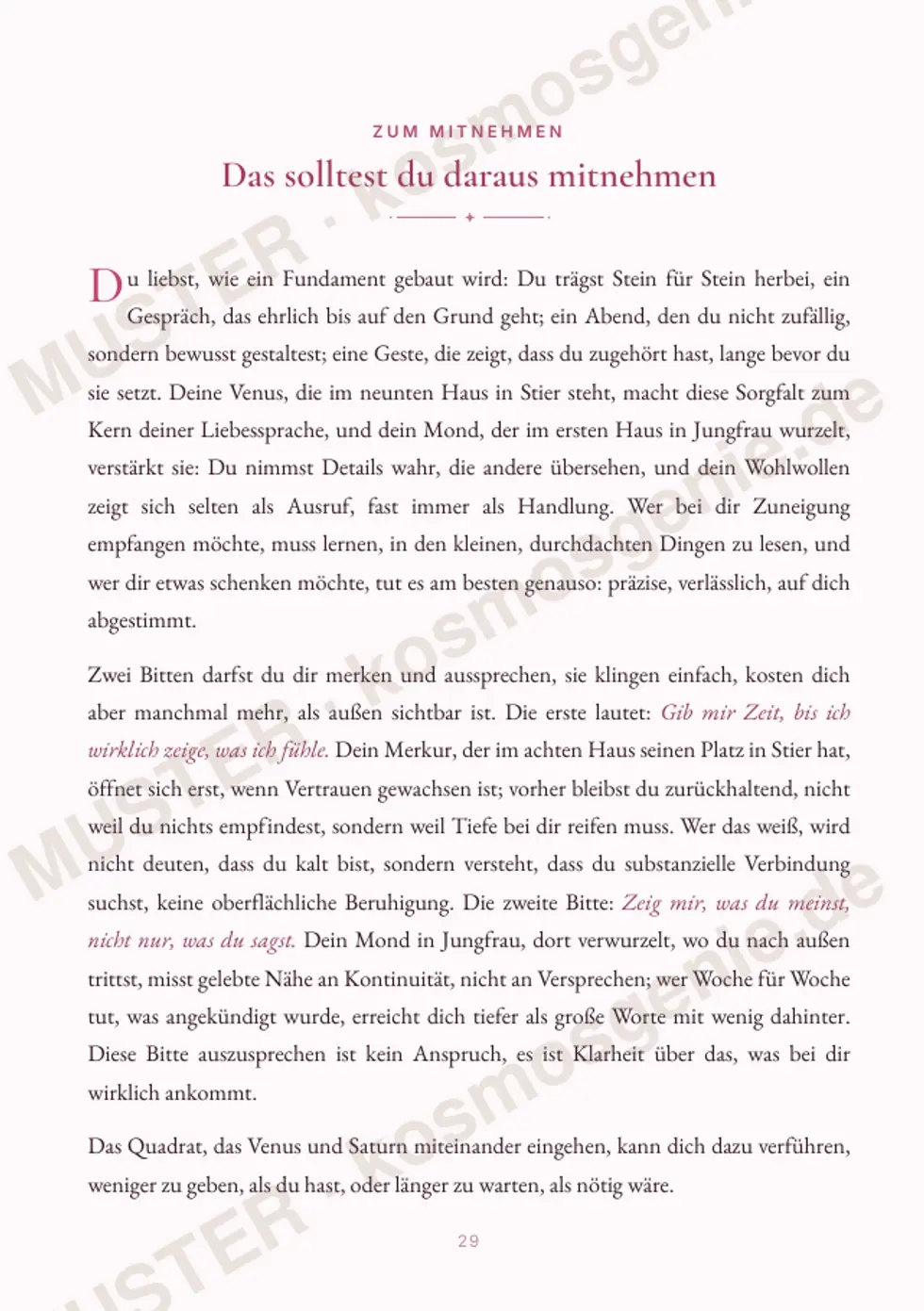 Astro Bite Premium „Deine Liebessprache“ - Seite „Das solltest du daraus mitnehmen“