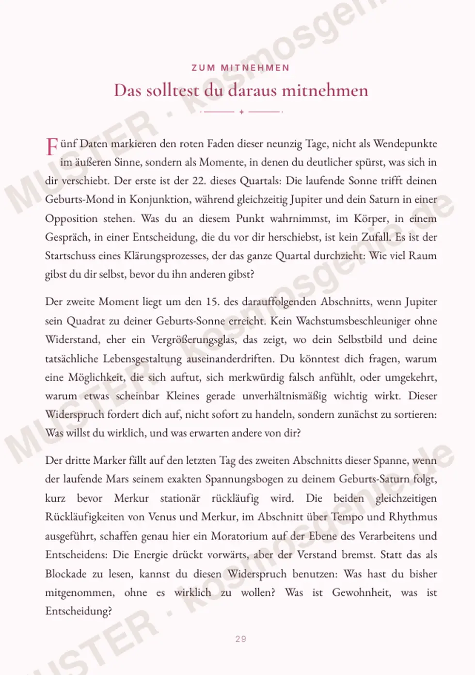 Astro Bite Premium „Deine nächsten 3 Monate“ - Seite „Das solltest du daraus mitnehmen“