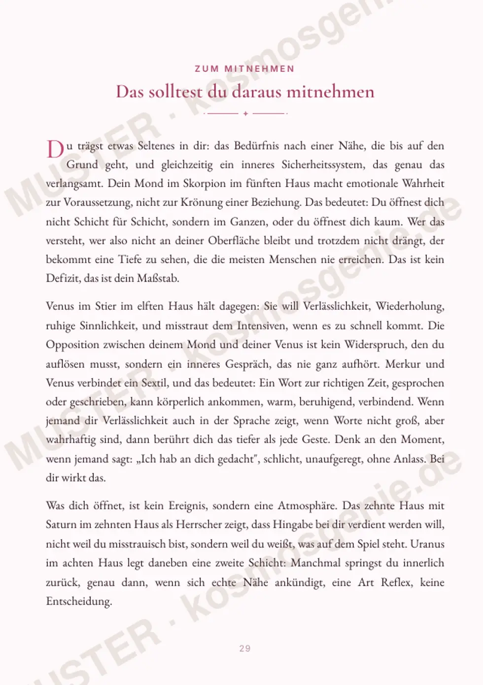 Astro Bite Premium „Nähe und Intimität“ - Seite „Das solltest du daraus mitnehmen“