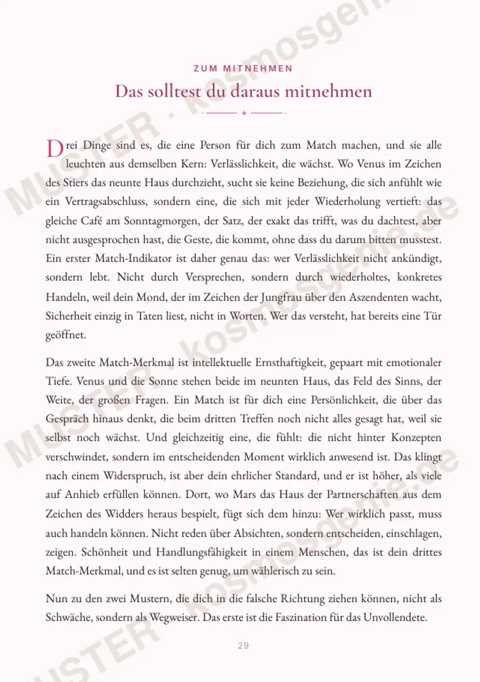 Astro Bite Premium „Dein perfektes Match“ - Seite „Das solltest du daraus mitnehmen“