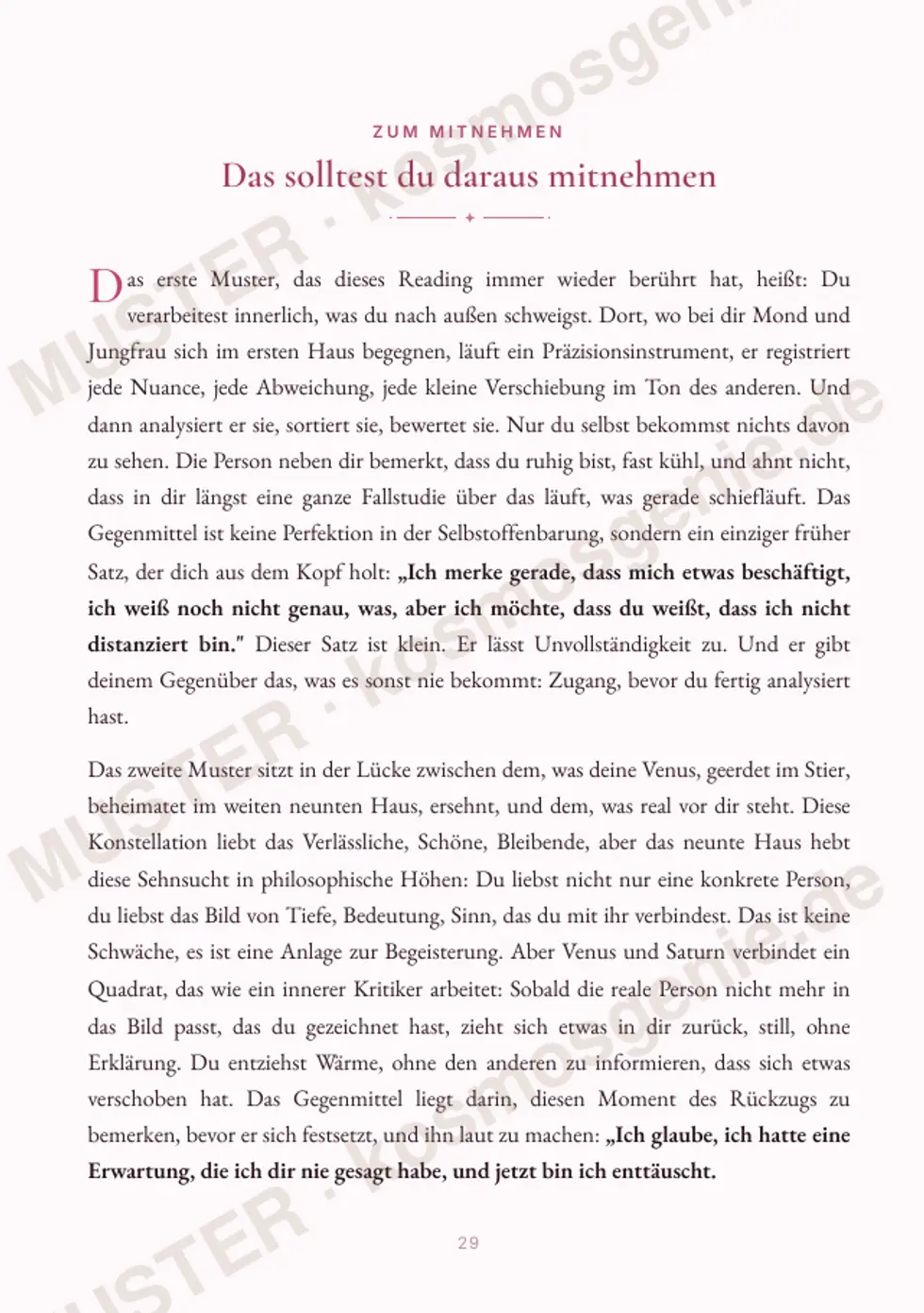 Astro Bite Premium „Deine Red Flags in der Liebe“ - Seite „Das solltest du daraus mitnehmen“