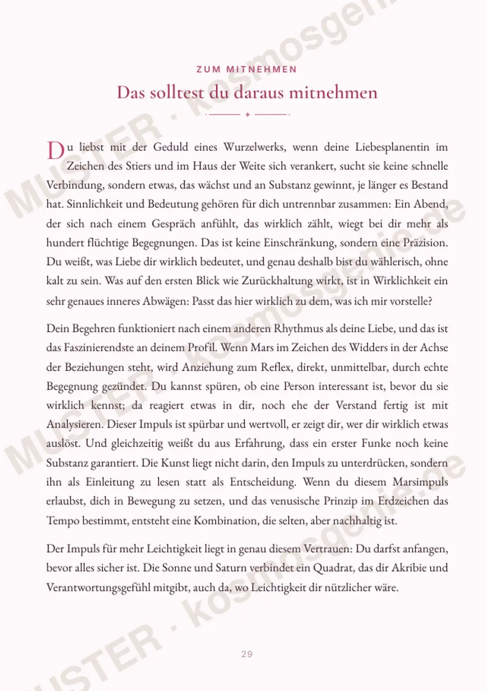 Astro Bite Premium „Venus & Mars“ - Seite „Das solltest du daraus mitnehmen“