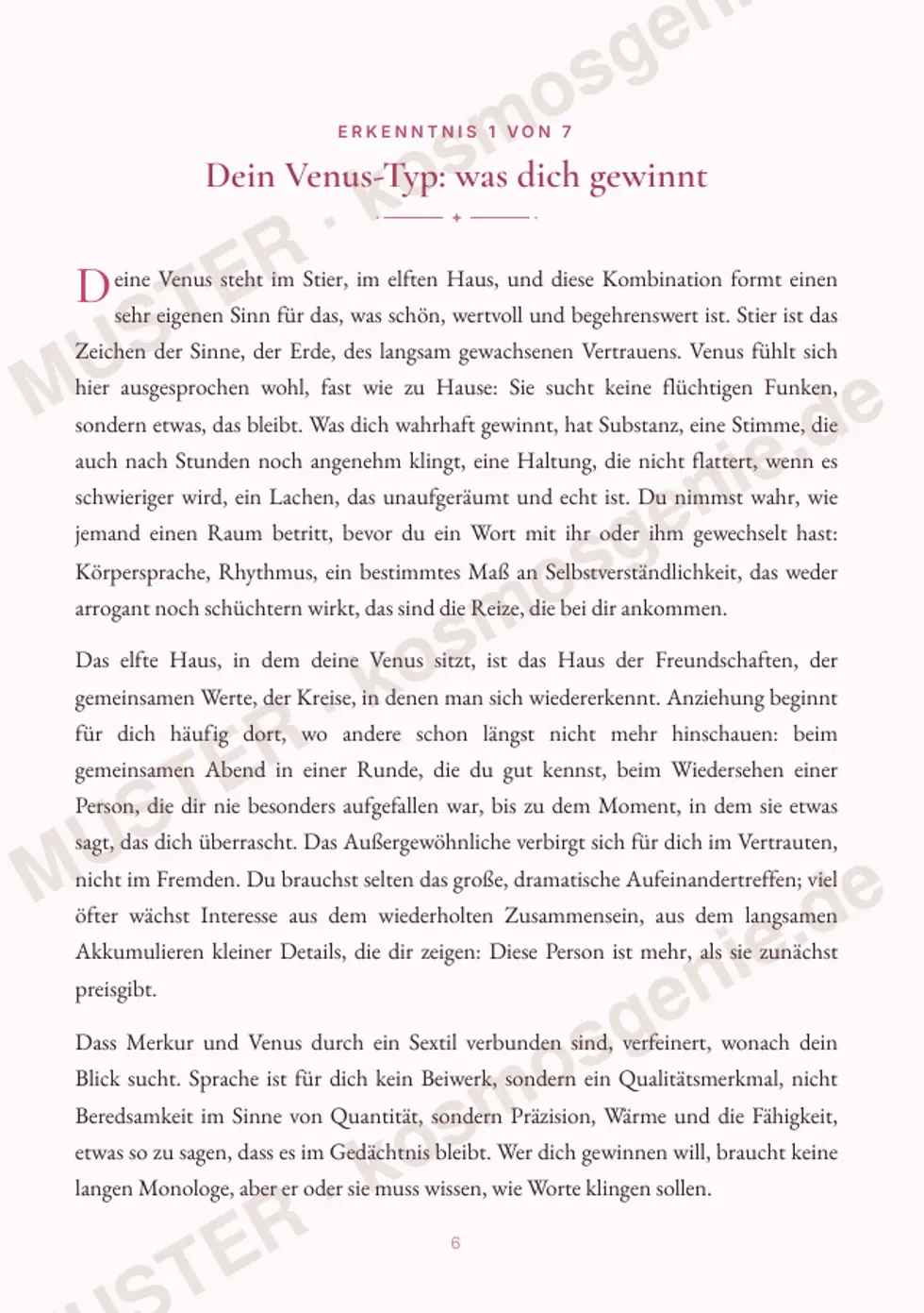 Astro Bite Premium „Was dich anzieht“ - erste Seite einer persönlichen Erkenntnis