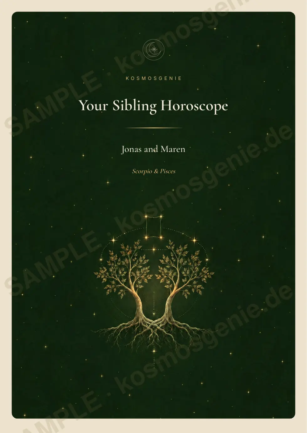 Sibling Horoscope Book, sample page 1 of 60