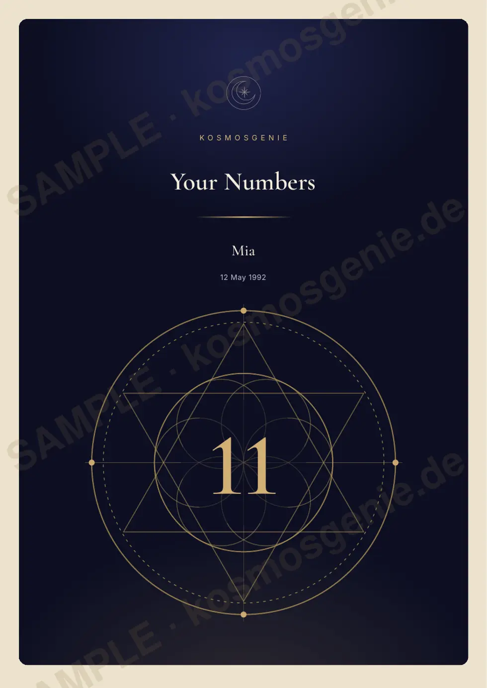 Numerology Book, sample page 1 of 40