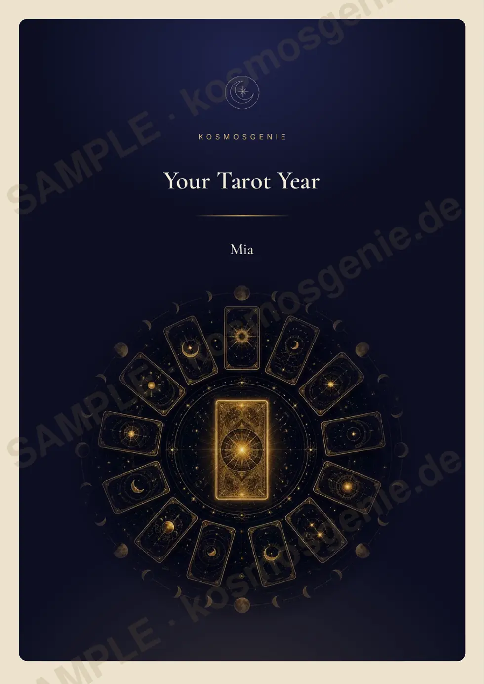 Tarot Year Book, sample page 1 of 61