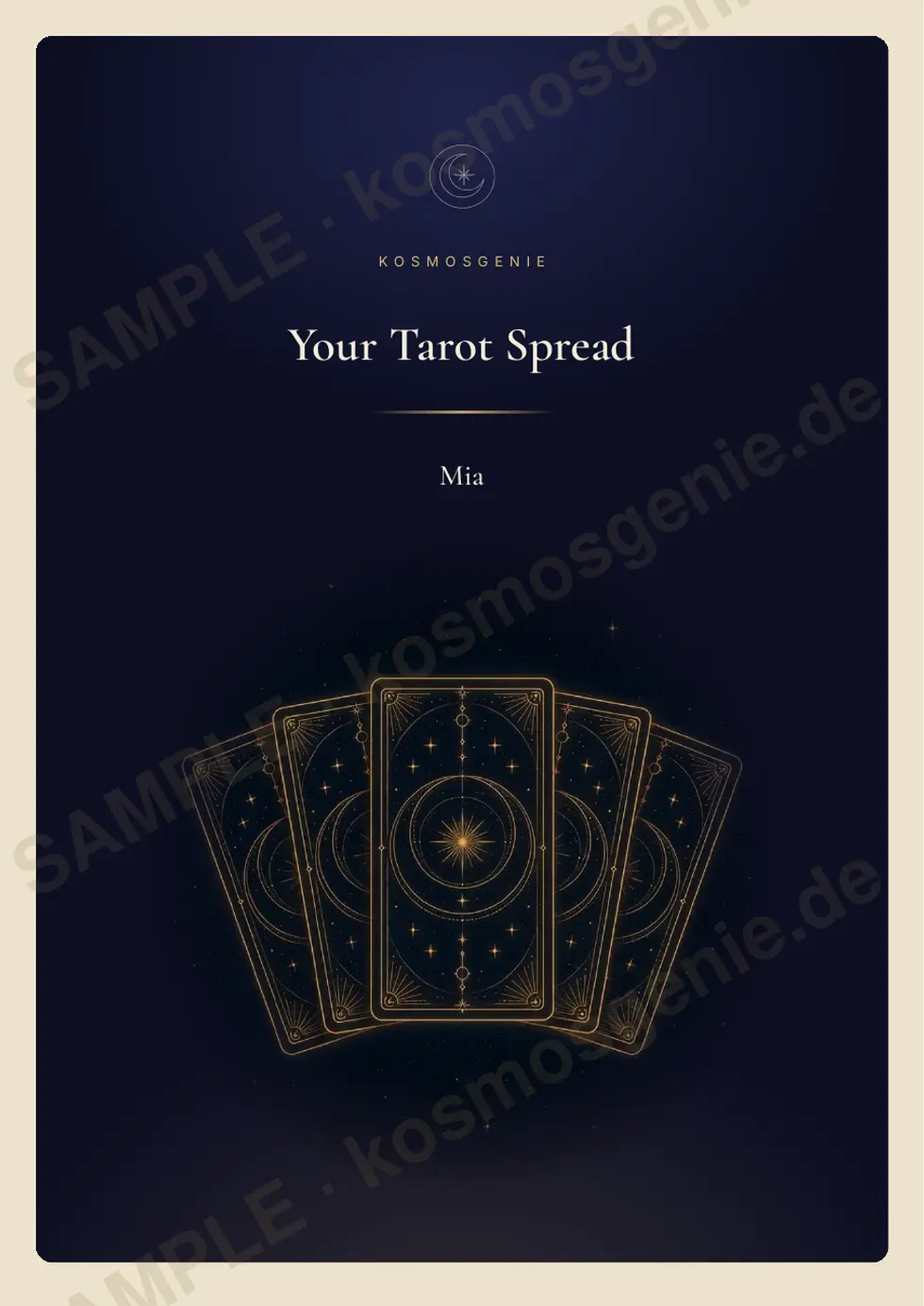 Tarot Spread Book, sample page 1 of 36