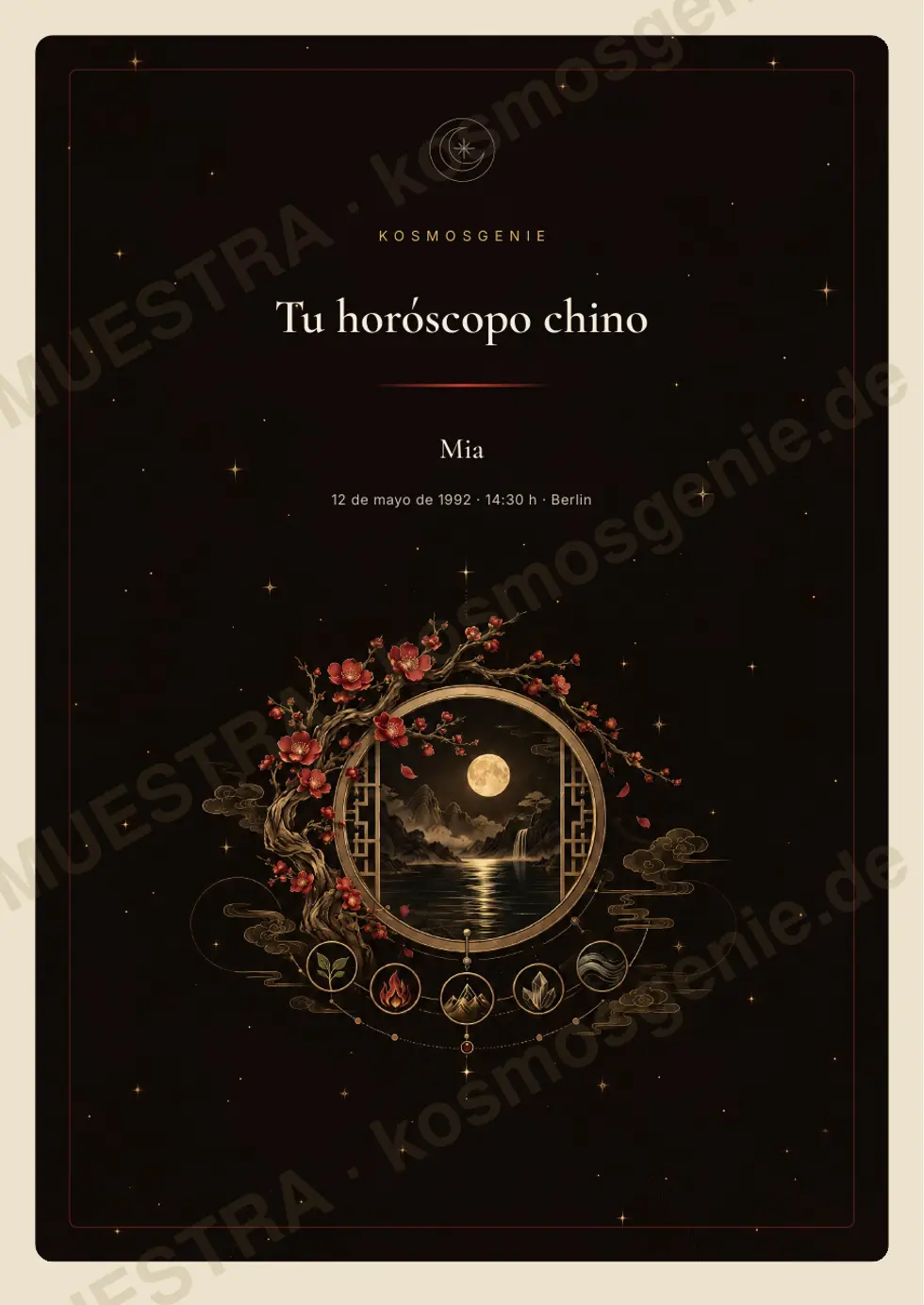 Libro del horóscopo chino, página de muestra 1 de 74