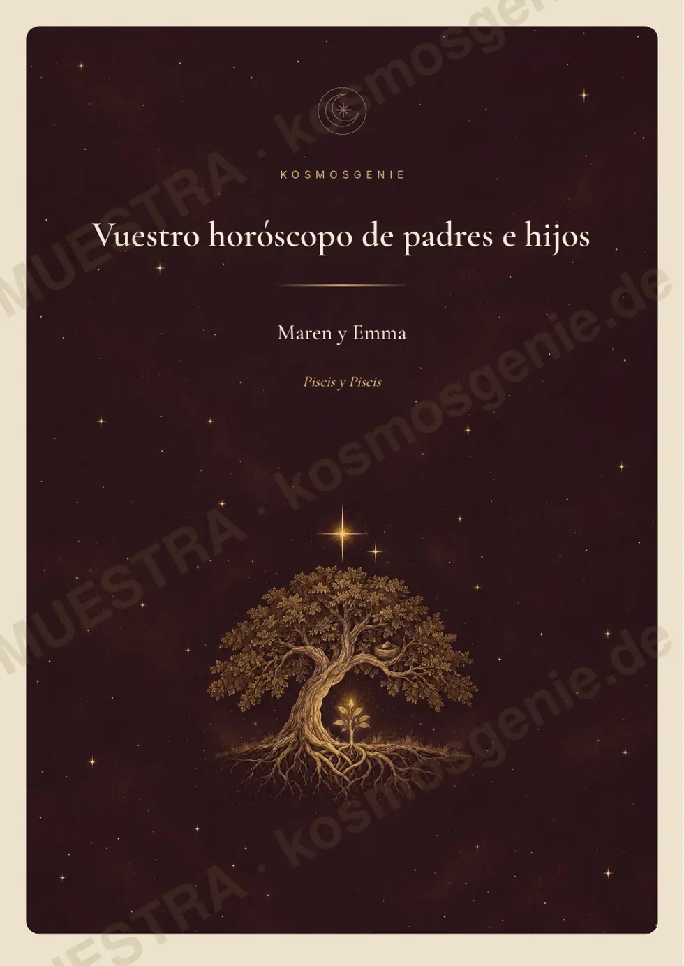 Libro de Horóscopo de Padres e Hijos, página de muestra 1 de 64