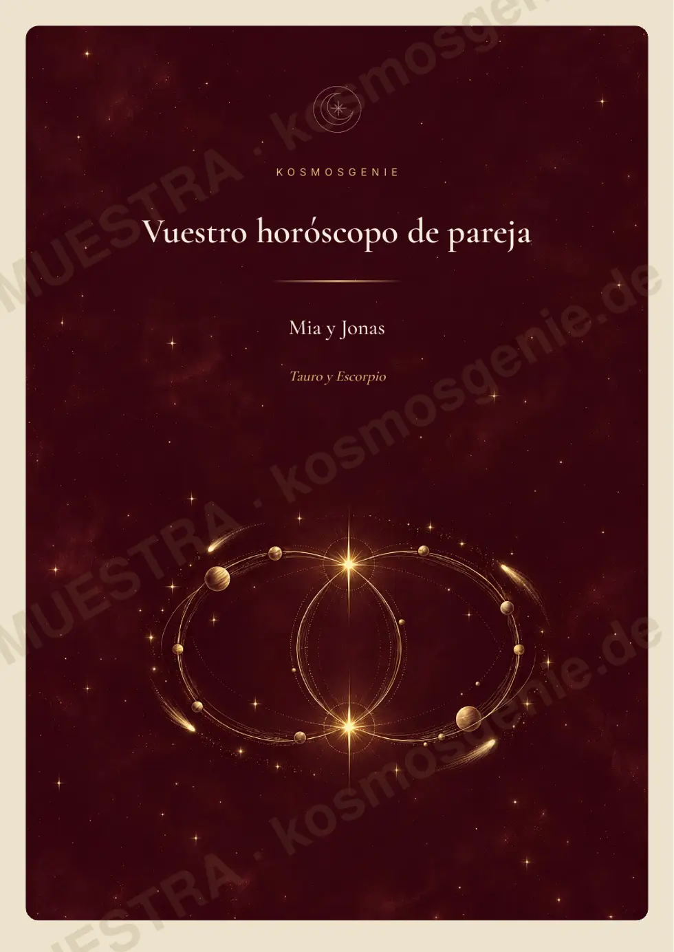 Libro de Horóscopo de Pareja, página de muestra 1 de 67
