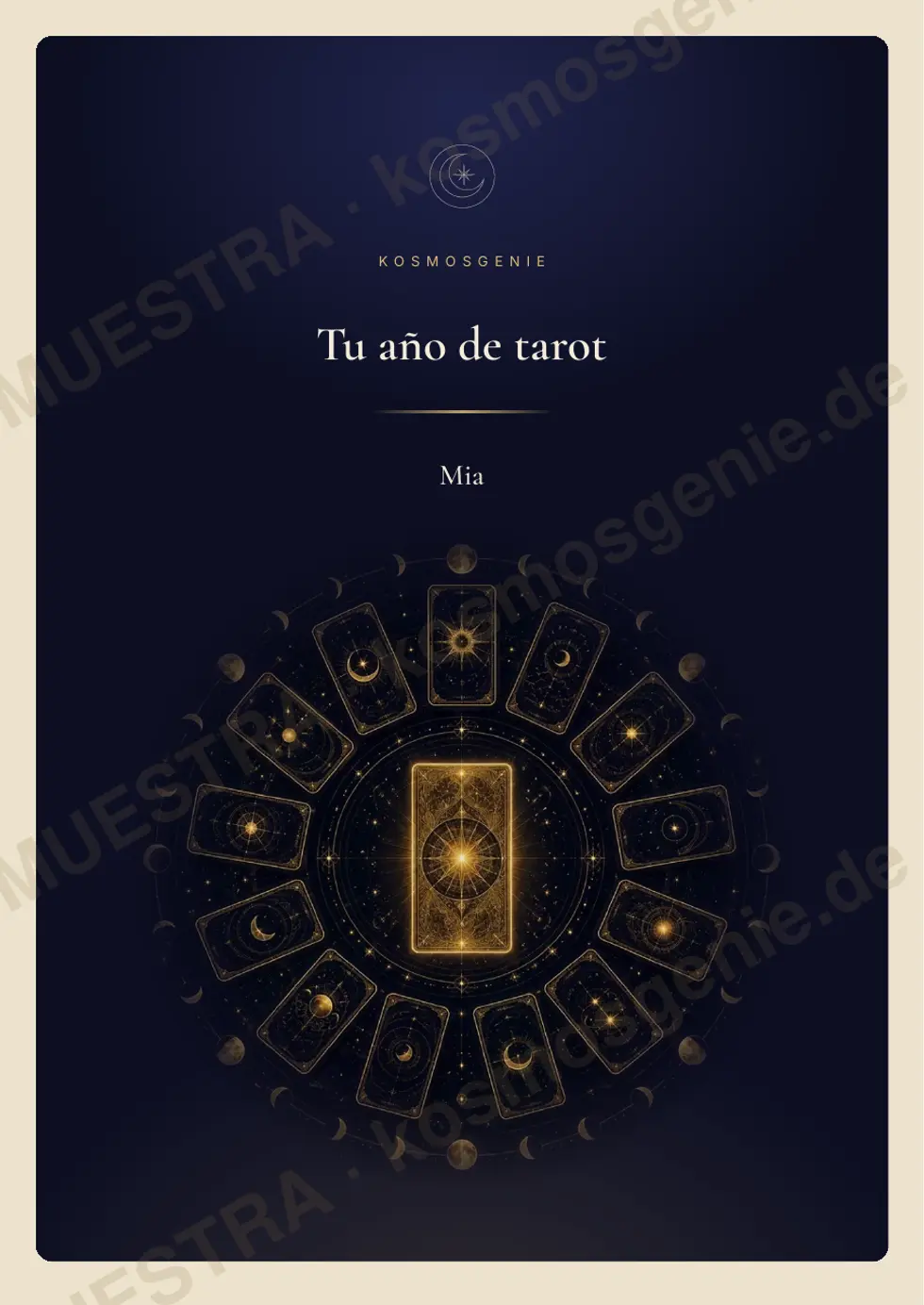 Libro del año de tarot, página de muestra 1 de 61