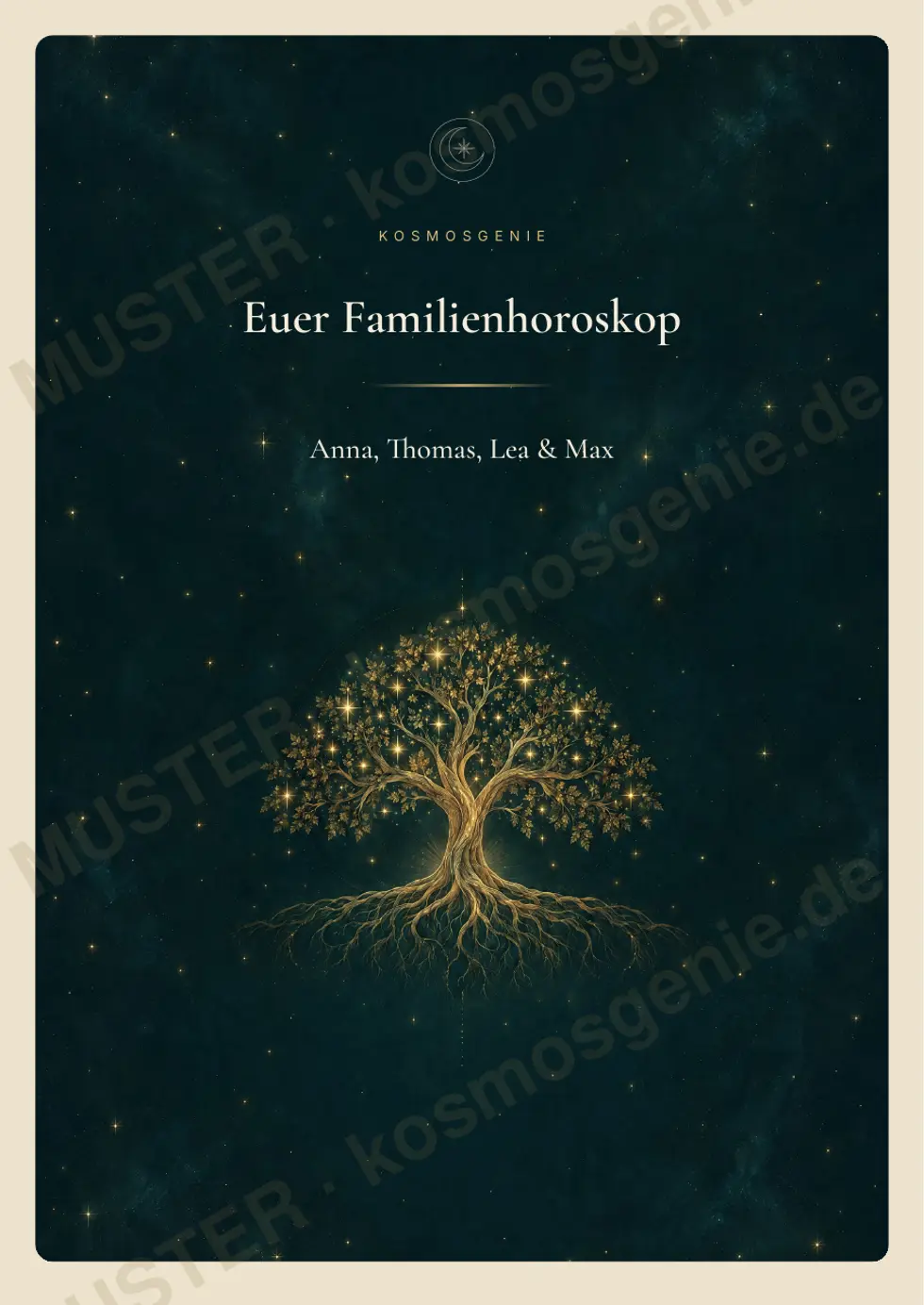 Familienhoroskop, Muster-Seite 1 von 72