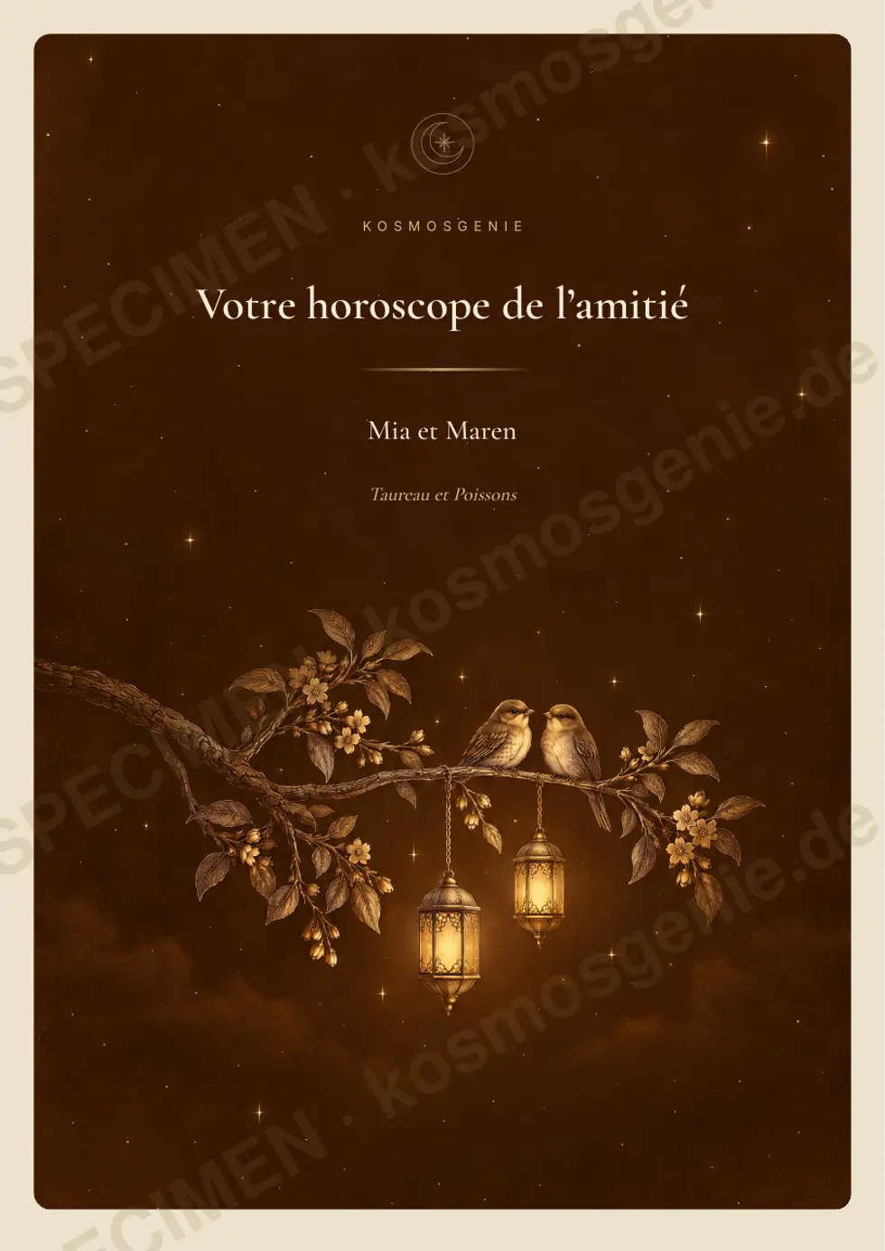 Livre de l'horoscope de l'amitié, exemple de page 1 sur 65