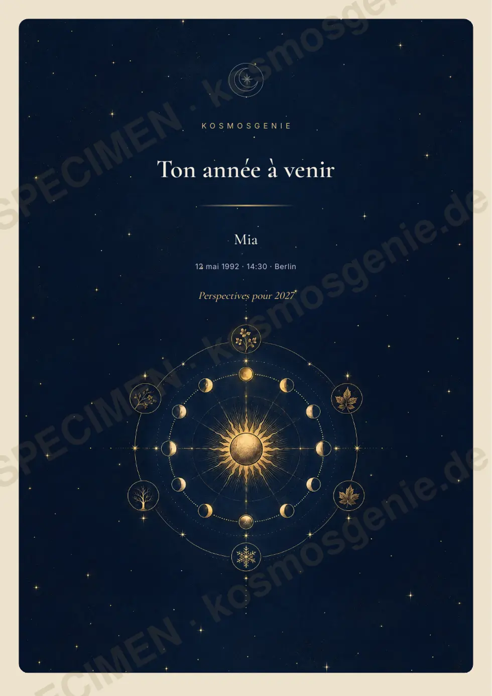 Horoscope annuel 2027, exemple de page 1 sur 70