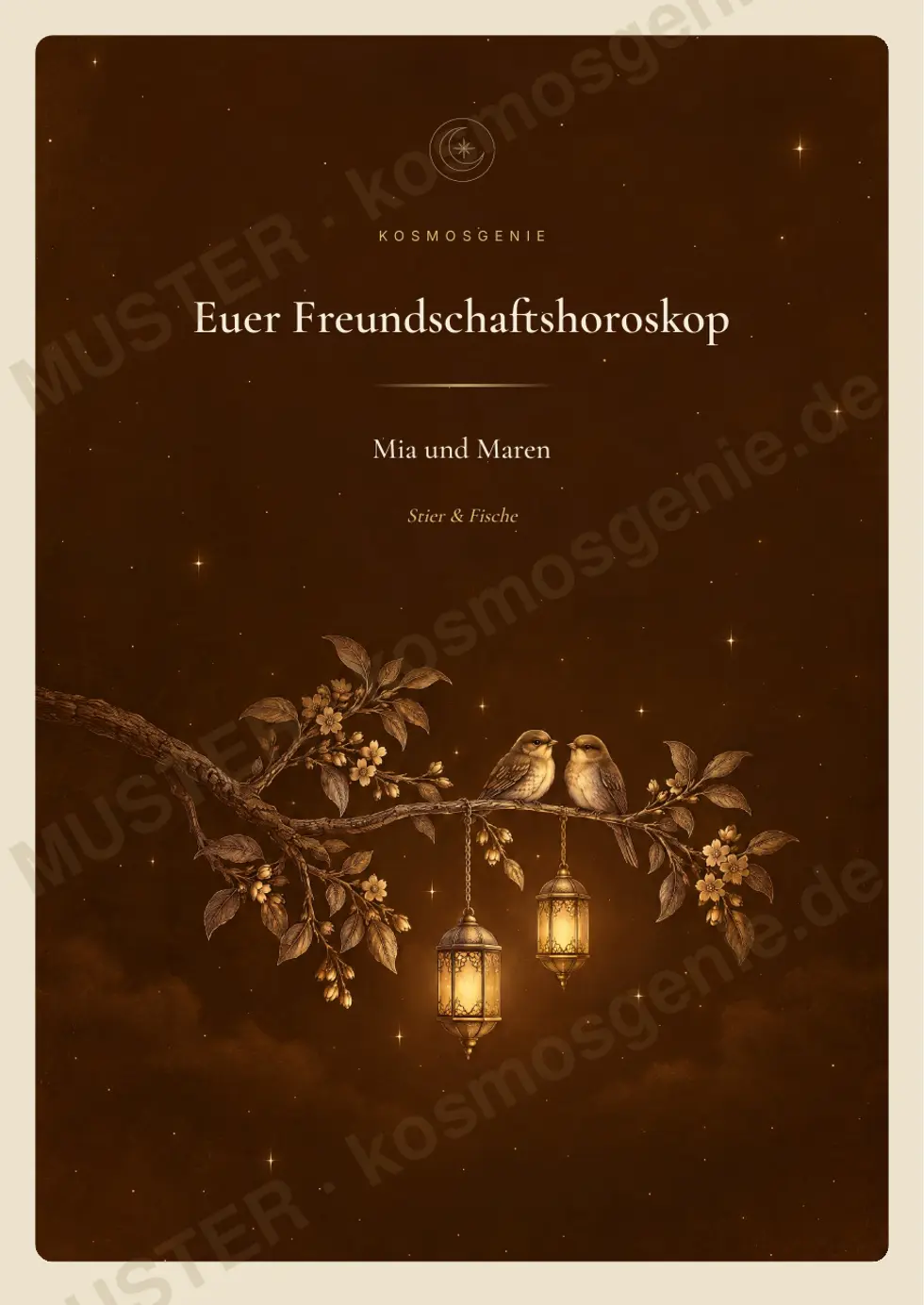 Freundschaftshoroskop, Muster-Seite 1 von 65