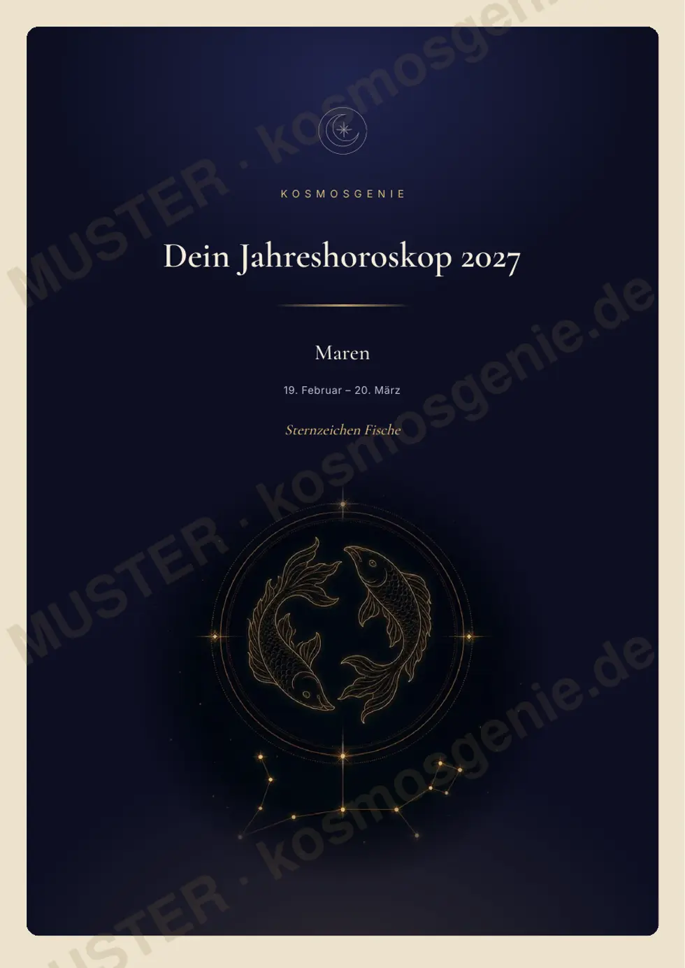 Jahreshoroskop 2027 als Geschenkbuch, Muster-Seite 1 von 69