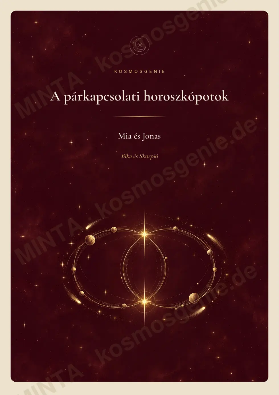 Párkapcsolati horoszkóp könyv, minta-oldal: 1 / 66