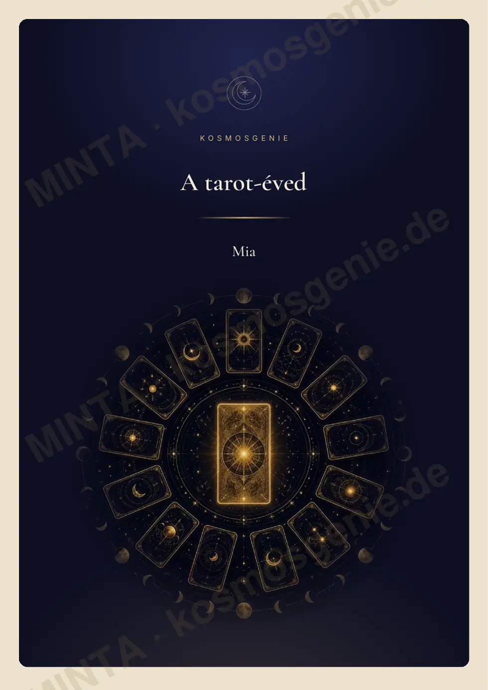 Tarot-év könyv, minta-oldal: 1 / 61