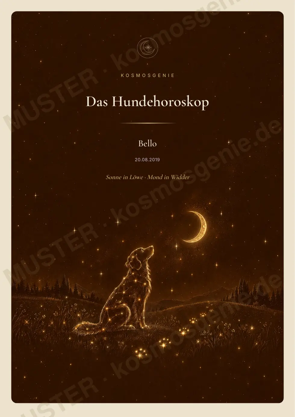 Hundehoroskop, Muster-Seite 1 von 64