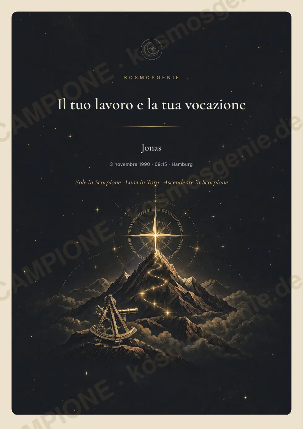 Libro dell'oroscopo del lavoro, pagina di esempio 1 di 62