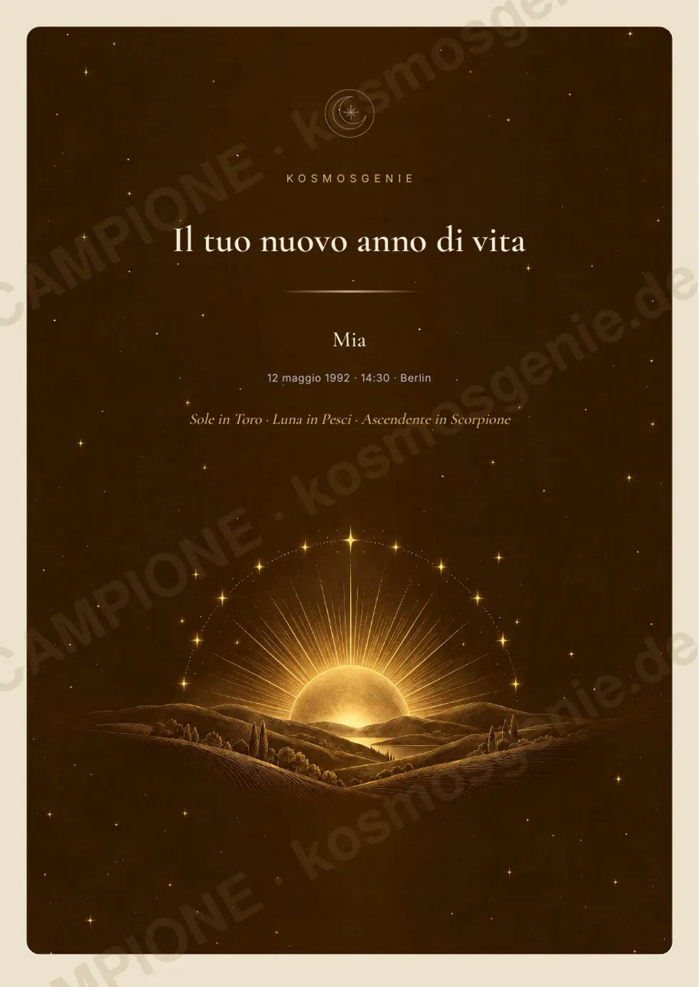 Libro della rivoluzione solare, pagina di esempio 1 di 61