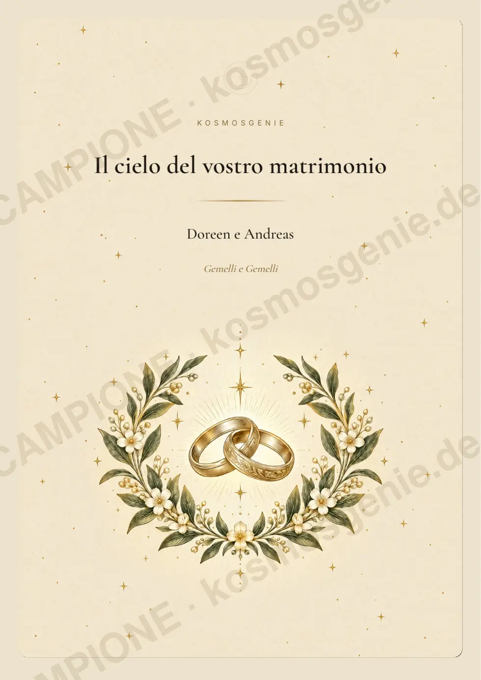 Libro dell'oroscopo del matrimonio, pagina di esempio 1 di 66