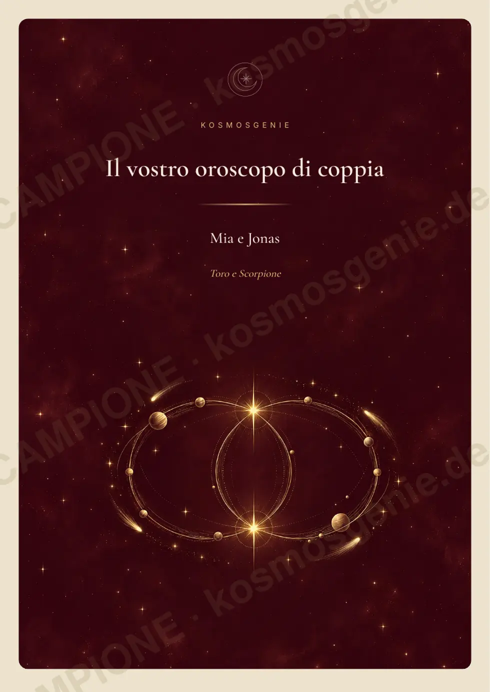 Libro dell'oroscopo di coppia, pagina di esempio 1 di 65