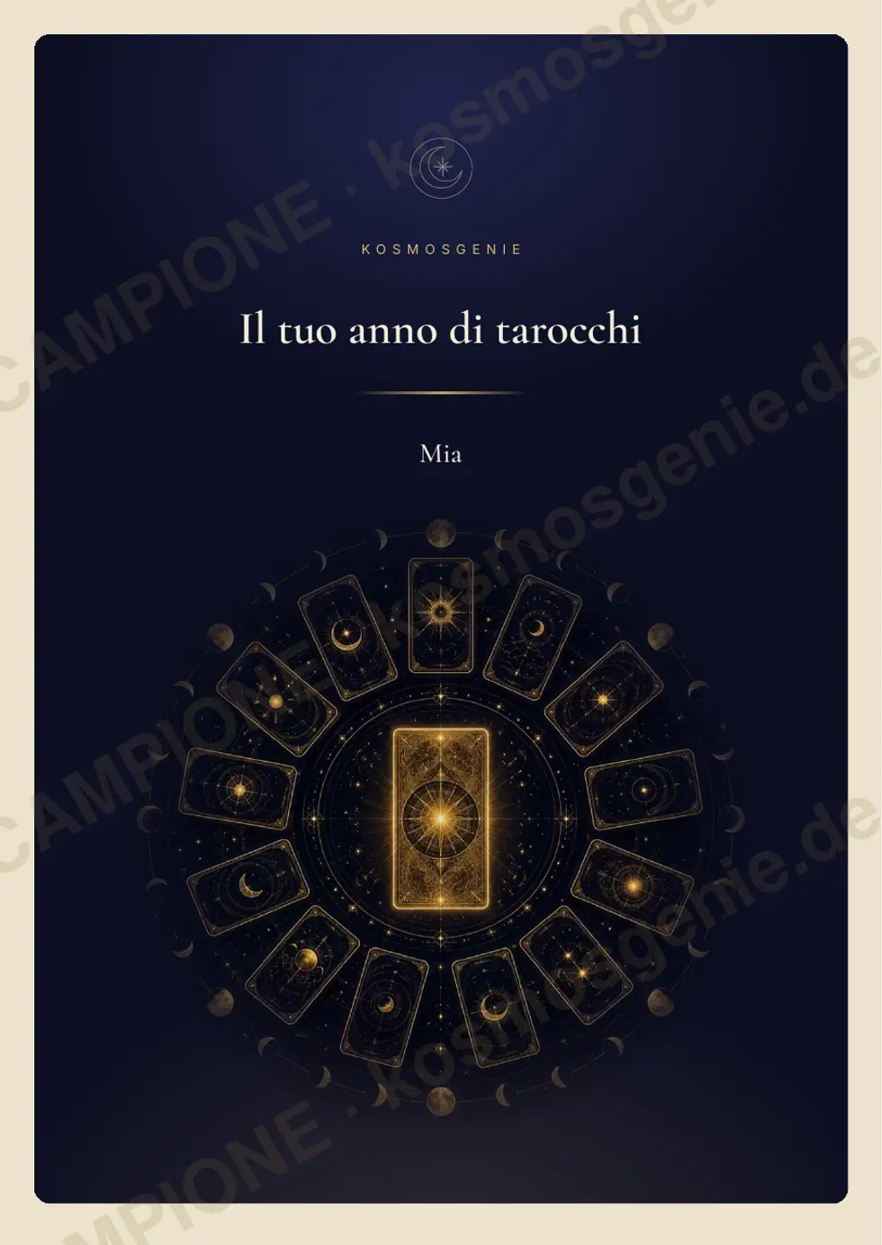Libro dell’anno di tarocchi, pagina di esempio 1 di 61