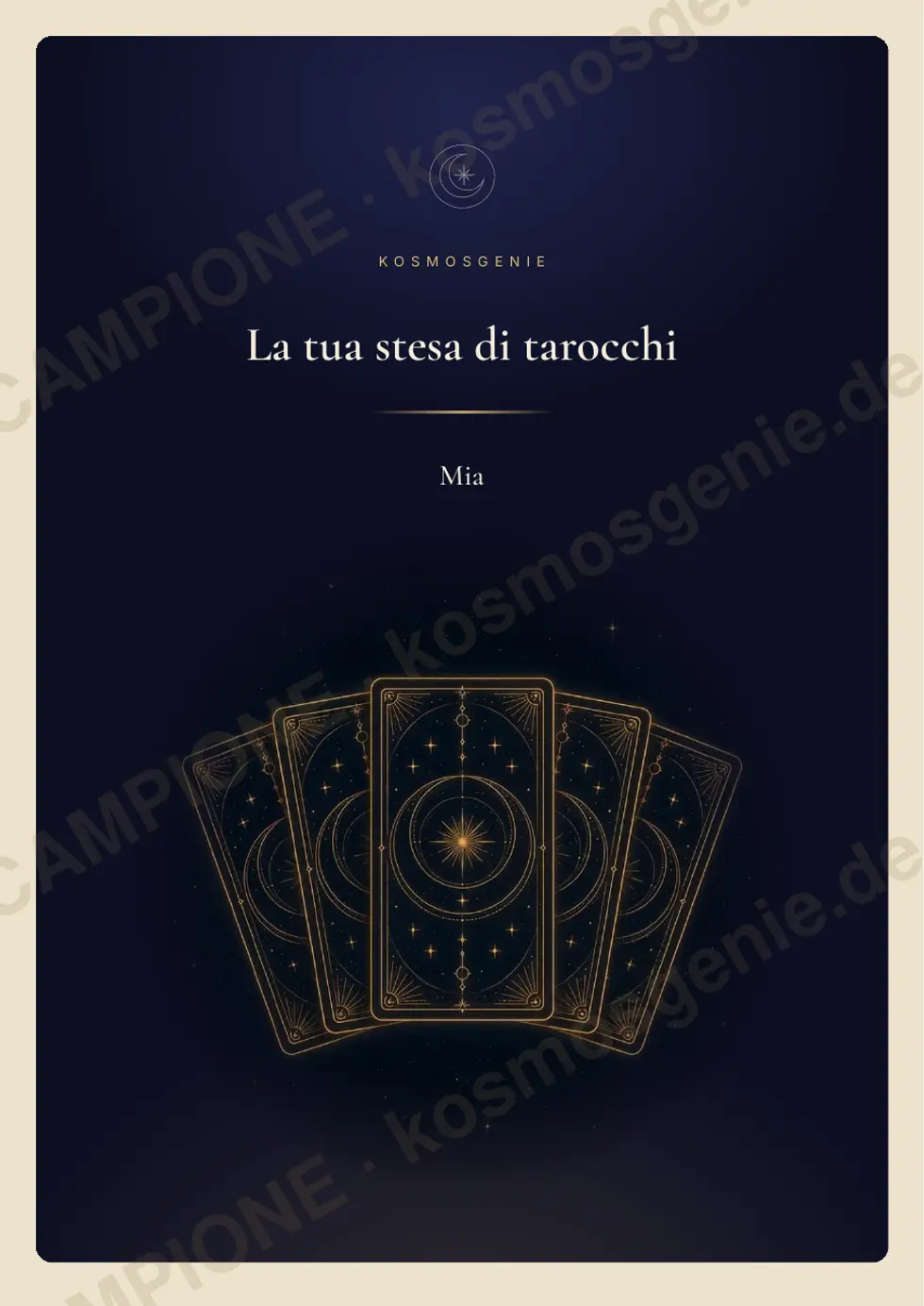 Libro della stesa di tarocchi, pagina di esempio 1 di 36