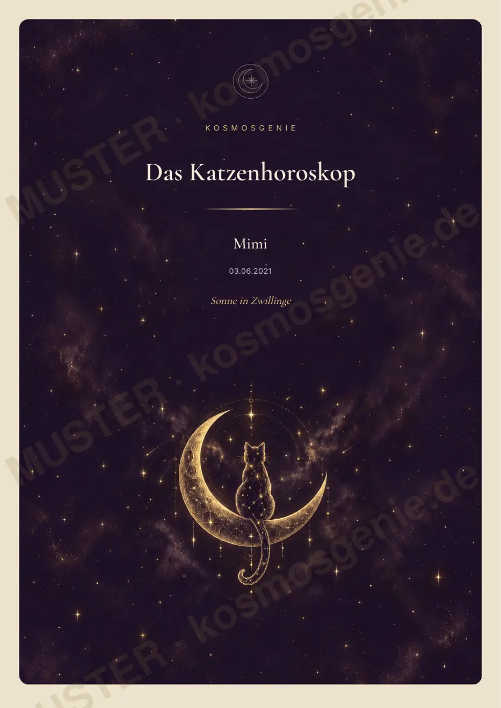 Katzenhoroskop, Muster-Seite 1 von 64