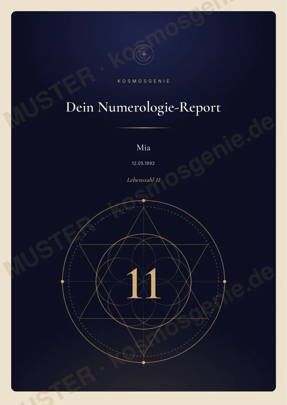 Numerologie-Report, Muster-Seite 1 von 42